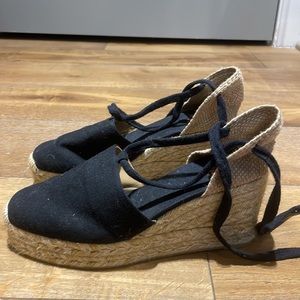 Black Castaner Espadrille Wedges